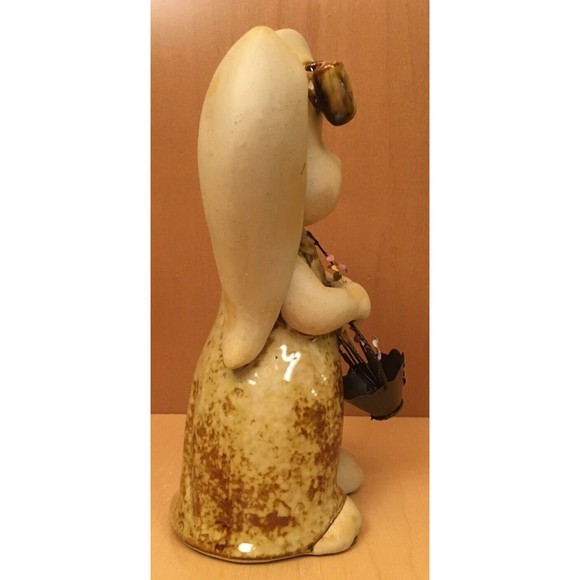 Terry's Village Garden Bunny #2 Stoneware Metal Basket  10" Easter Spring - Picture 6 of 11